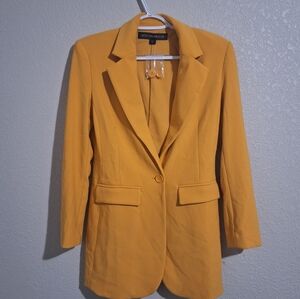Boston Proper Mustard Yellow Single-Button Blazer